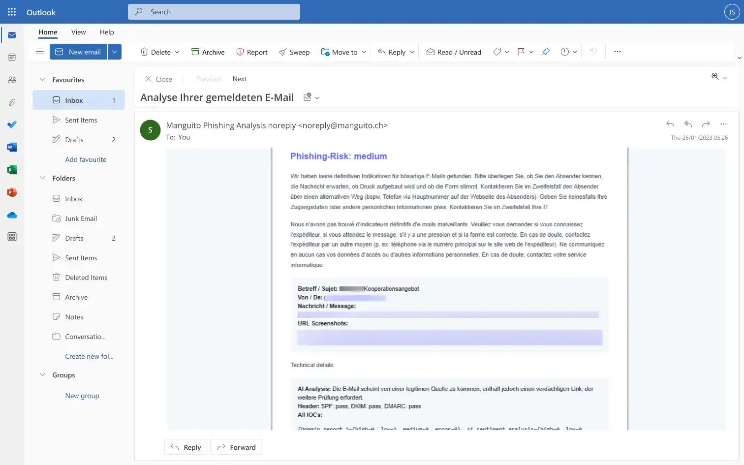 Beispiel einer Phishing Analyse